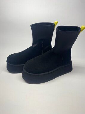 UGG Womens Classic Dipper Platform Suede Black Tall Boot Sz 11